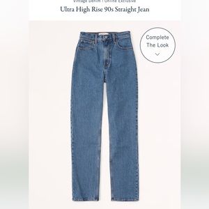 Abercrombie Ultra High Rise 90s Straight Jean - Size 25 Short